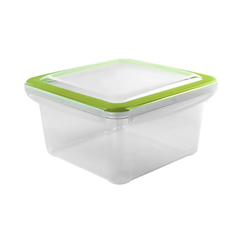 Hega Hermetic Plastic Square Food Container - 1.5 L - Clear