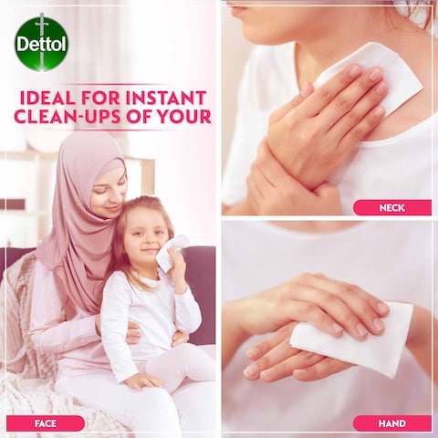 Dettol Skincare Antibacterial Wipes, 10 Pcs (Pack of 5)