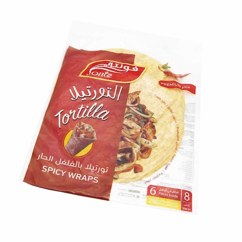 Fonte Tortilla Spicy Wraps Bread 6 Pieces 250g