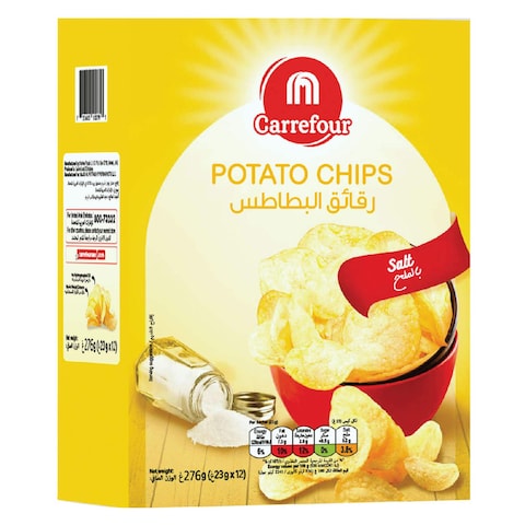 Carrefour Salt Potato Chips, 23g Pack of 12