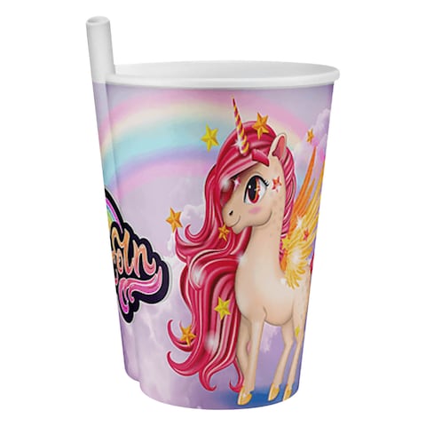 Titiz Yummy Printed Straw Cup - 400ml - Multicolour