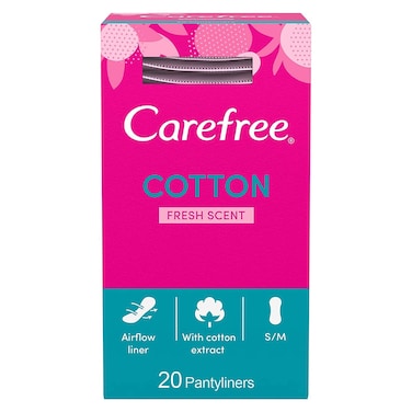 Carefree Panty Liners - Cotton - Fresh Scent - 20 Pads