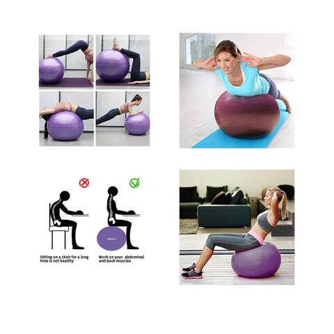 Livepro Exercise Ball With Footpump - 55cm - Purple