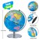 Sprite Beat World Globes for Kids - Size 9&quot; Educational World Globe with Stand Adults Desktop Geographic Gobles Discovery World Globe Educational Toy for Children - Geography Learning Toy (Blue)