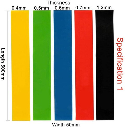 Generic 50Cmx5Cm Yoga Rubber Resistance Bands Indoor Outdoor Fitness Equipment 0.4Mm-1.2Mm Pilates Sport Training Workout Elastic Bands
