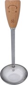 Royalford Soup Ladle, Stainless Steel With Wooden Handle, RF10658, 18cm Soup/Stew Serving Spoon With Long Heat-Resistant Handle, Modern Design Sauce Spoon