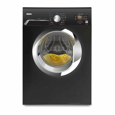 غسالة ملابس زانوسي تحميل أمامي بالبخار و موتور إنفرتر، 7 كجم، 1200 لفة في الدقيقة، أسود - ZWF7241BXV