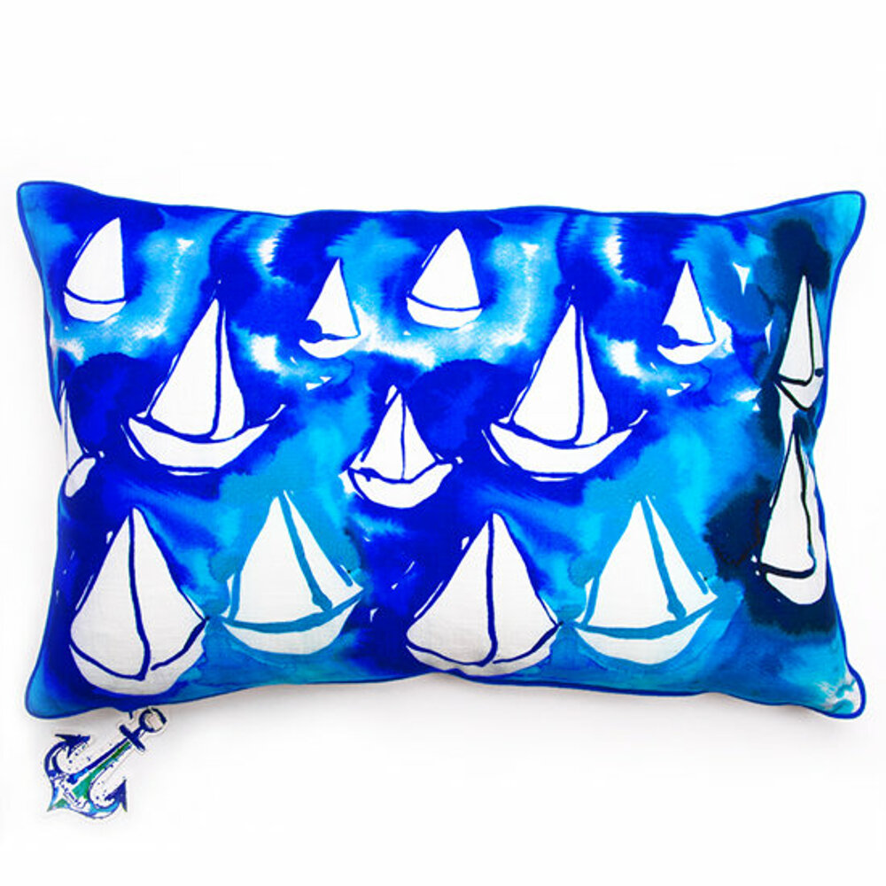 Anemoss Sail Patterned Rectangular Throw Pillow