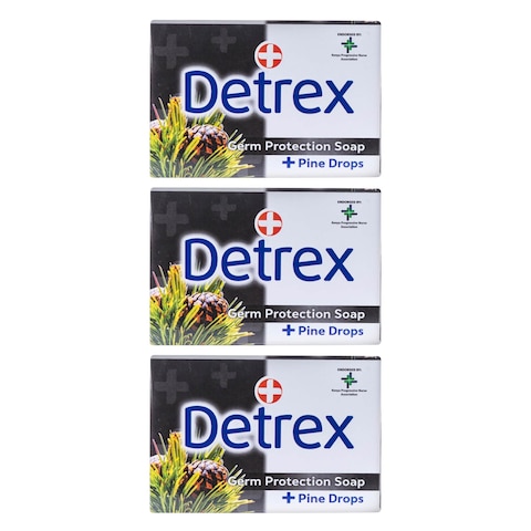 Detrex Medicated Pine Drops Soap Value Pack 100g x Pack of 3