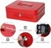 Generic Metal Cash Box With 2 Keys - 250X180X90mm (Red)
