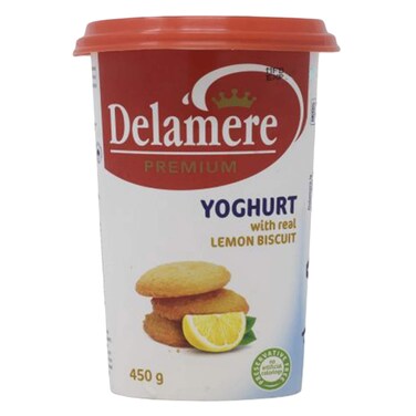 Delamere Premium Real Lemon Biscuit Yoghurt 450ml