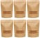 Party Time 48-Pieces 8x5.5inch Brown Kraft Food Pouches Stand Up Food Bags, Zip Lock Reusable Packing Pouches with Transparent Window and Tear Notch Thicken Heat Sealable, or Storing, Cookie, Snack Te
