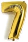 Party Time 16" Number 7 Gold Foil Balloon | Pack of 9 Latex Balloons 12" | 7th Birthday Decorations | Latex Balloons for Birthday Party, 7th Anniversary Decoration Sets (FREE Ribbon)