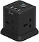 Gzar Tower Extension Cord Power Strip Cube/Lead with 4 Outlets Sockets and 3 USB Ports   5 Ft/1.5M Power Cord Phone &amp; Desktop Charging Station, Compact Portable For Travel, Home &amp; Office (Black)