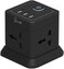 Gzar Tower Extension Cord Power Strip Cube/Lead with 4 Outlets Sockets and 3 USB Ports   5 Ft/1.5M Power Cord Phone &amp; Desktop Charging Station, Compact Portable For Travel, Home &amp; Office (Black)
