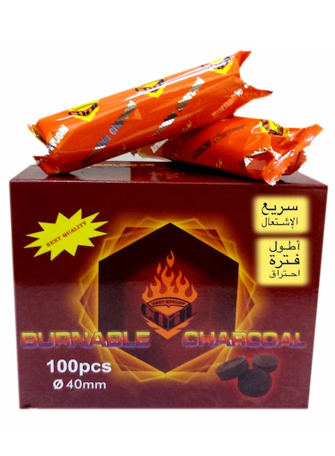 ALSAQER-100 Piece Quick Ignite Bakhoor Charcoal-Charco lite Charcoal- Smart charcoal Tablets-40 MM