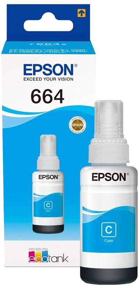 Epson T6642 Ecotank Ink Bottle, Cyan Ink For Printer Refill, 70ml