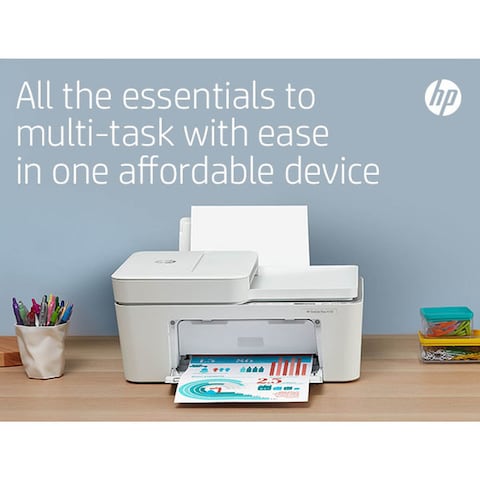 HP DeskJet Plus 4120 All-in-one Printer Wireless Print Copy Scan &amp; Send mobile Fax - white