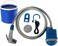 Organic Outdoor Handheld Bidet With Bucket Blue/Grey