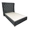 In House Lychee Velvet Bed Frame - Queen - 200x160 cm - Dark Gray