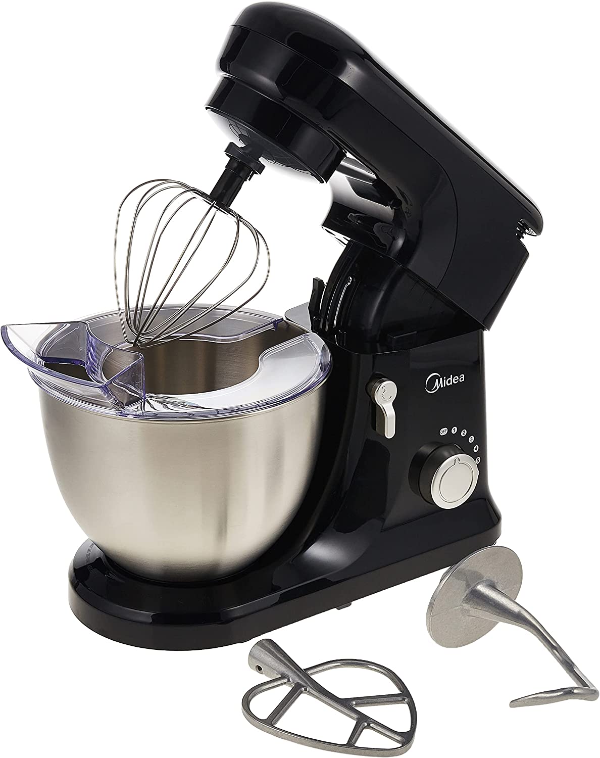 Midea Stand Mixer Kitchen Machine With 4.5 Liters Stainless Steel Bowl &amp; Powerful 400W Motor, 7 Speeds, Metallic Dough Hook, Whisk &amp; Beater For Kneading-Whipping-Mixing, Best For Home Bakers, BM2098A2