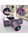 Pet Cat Foldable 3-Holes Tunnel Pink/Black 59x9.8x9.8inch