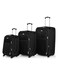 Senator Brand Softside 3 Piece Set of 2 Wheel EVA Luggage Trolley in Black Color KH247-3_BLK