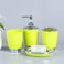 Bathroom Accessories Set 4 Piece Bath Ensemble with Smooth Surface Includes Soap Dispenser, Toothbrush Holder, Toothbrush Cup, Soap Dish for Decorative Countertop and Housewarming Gift, Lime Green