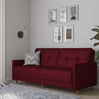 In House Leen 2 In 1 Sofabed Linen Upholstered - Burgundy