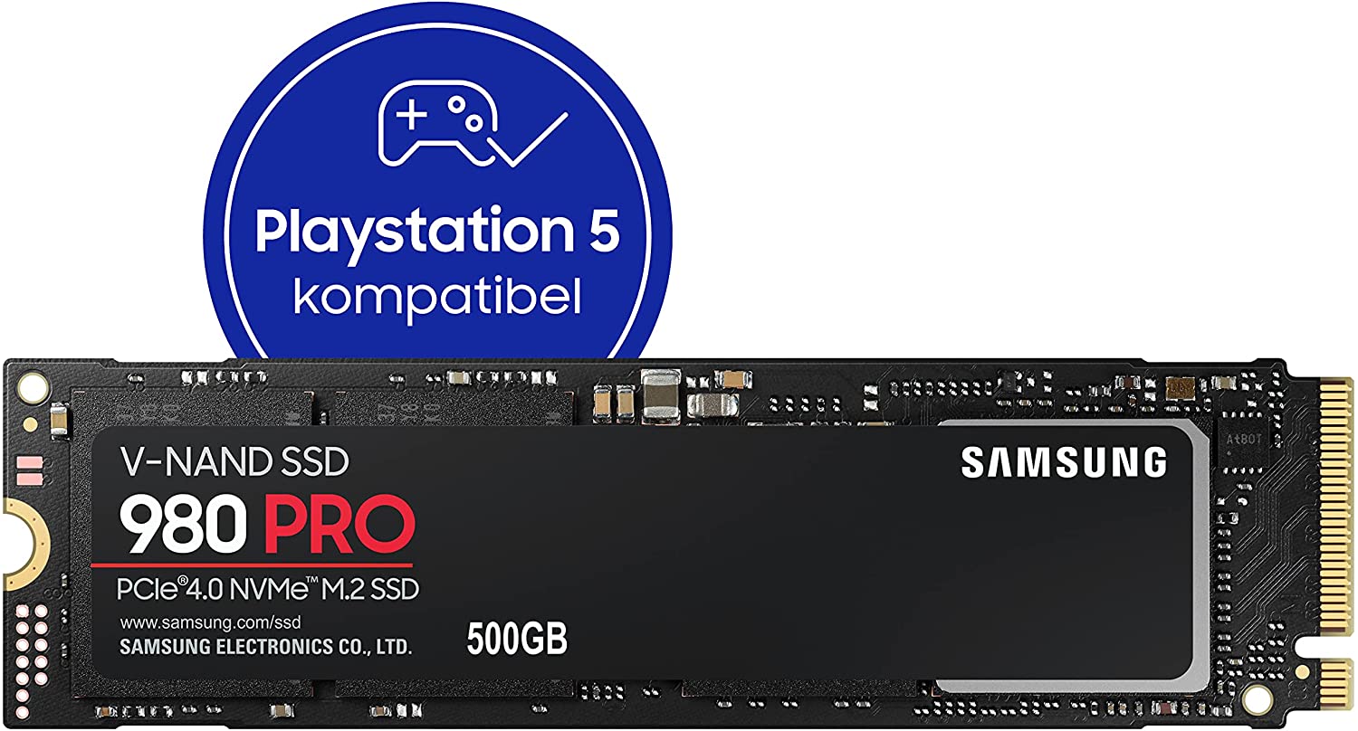 Samsung 500 GB 980 PRO NVMe M.2 SSD PCIe Gen 4.0 x4, NVMe 1.3c MZ-V8P500BW