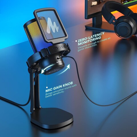 MAONO DM20 GamerWave Condenser USB Gaming RGB Microphone BLACK