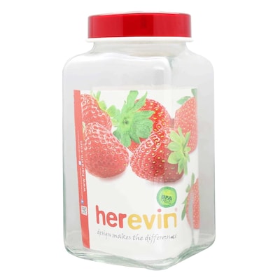 HEREVIN JAR SQUARE 1.5L PLASTIC LID