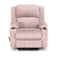 In House Velvet Classic Cinematic Recliner Chair With Cups Holder - Light Pink - Lazy Troy
