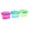 Sistema Rectangular Plastic Lunch Box Set Multicolor 400ml x 3 Pieces