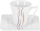 Royalford 12Pcs Bone China Square Cup &amp; Saucer Set &ndash; Ideal For Daily Use &ndash; Non-Toxic, Ecologically Tasteless, Smooth Surface, Translucent, Comfortable Grip And Lightweight