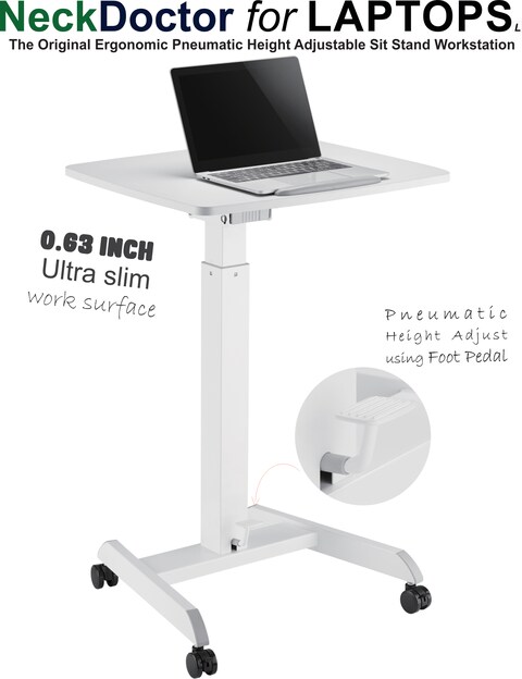 NeckDoctor for LAPTOPS-L | Height Adjustable Ergonomic Laptop Stands, Standing Desk