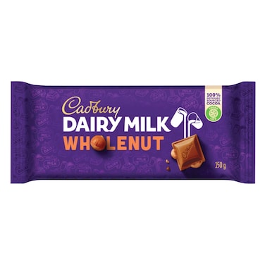 Cadbury Dairy Milk Whole Nut Chocolate Bar 150G