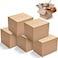 Duchic Pack Of 5 Large Double Wall 100% Recyclable Corrugated Cardboard Moving Boxes with 25 KG Capacity, 44 x 44 x 44 cm Brown Carton for Packaging, Shipping and Storage, 5 ply