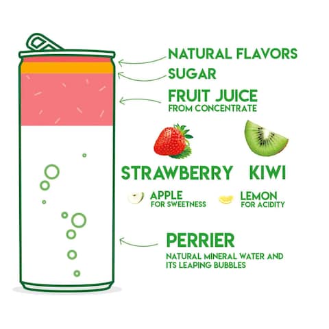 PERRIER STRWBERY KIWI JUICE 250MLX4