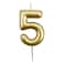 Metallic Numerical Candle Gold #5