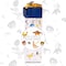Eazy Kids Tritan Water Bottle w / Snack Box, T - Rex - Blue, 450ml