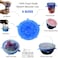 Generic Silicone Stretch Fresh Food Storage Cover Stretch Bowl Lids 6 Pack, Blue