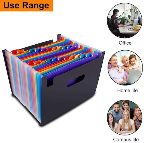 Beauenty - 24 Pockets Expanding File Folder Organiser A4 Filing Folders Business Home Office Document Accordion File Storage Bag, Bgyp18-1