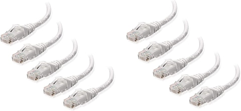Cat 6 Ethernet Cable 3M  Patch Cable, Ethernet Cable, Network Cable, Internet Cable - 3 METER white - 10 PCS - DKURVE&reg;