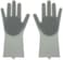 Generic Multifunctional Magic Silicone Dishwashing Gloves Skid Insulation Wear-Resistant Long Hair Dishwashing Household (Grey, Xl)