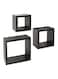 Greenco 3-Piece Floating Cube Shelve Grey 9.1x4.1x9.1inch