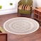 In House Velvet Turkish Round Decorative Carpet - Brown - 120x120cm