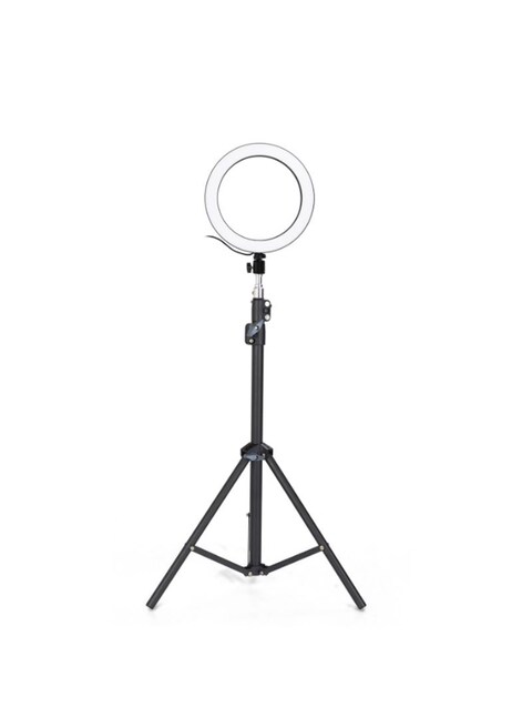 Generic - Aluminum Alloy Photography LED Selfie Ring Light With Stand Tripod Black/White