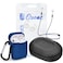 Ozone - 6 in 1 Airpods Travel Kit Waterproof Silicone Case with Keychain/Strap/Earhooks/Storage Box for Apple Airpod 2/1- Dark Blue