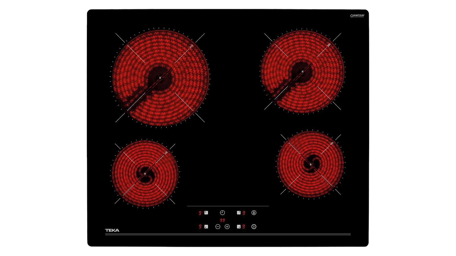 Buy 60cm Vitroceramic Hob with 4 Zones and Touch Control 6400 W - TZ ...